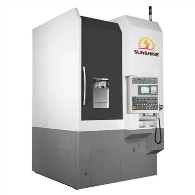 CNC vertical lathe for automated machining of brake drums